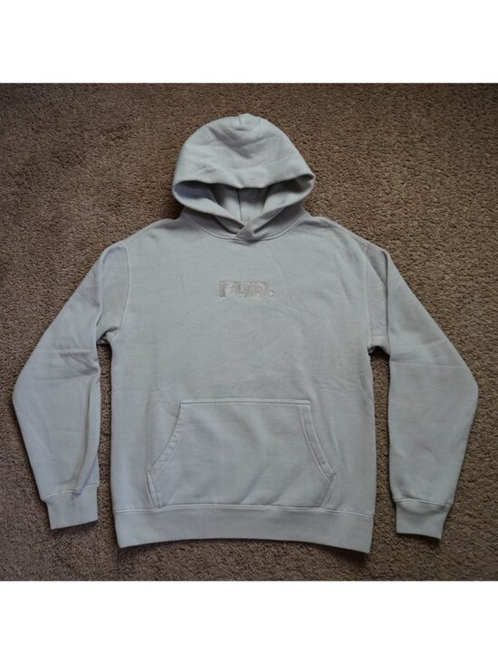 AS Colour Hoodie Mens S Beige FUD Embroidered Faded Relax Pullover Streetwear - Picture 7 of 9